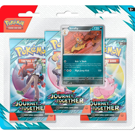 Pokemon TCG: Scarlet & Violet - Journey Together Scrafty 3 Pack Blister Card Game Pokemon