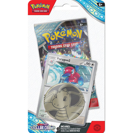 Pokemon TCG: Scarlet & Violet - Stellar Crown Checklane Blister Pack - Porygon 2 Promo Card Game Pokemon   