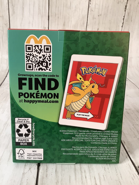 Pokemon x McDonald's Happy Meal Toy 2025 - Hydreigon Sticker Activity Sheet and Booster Pack Card Game Pokemon