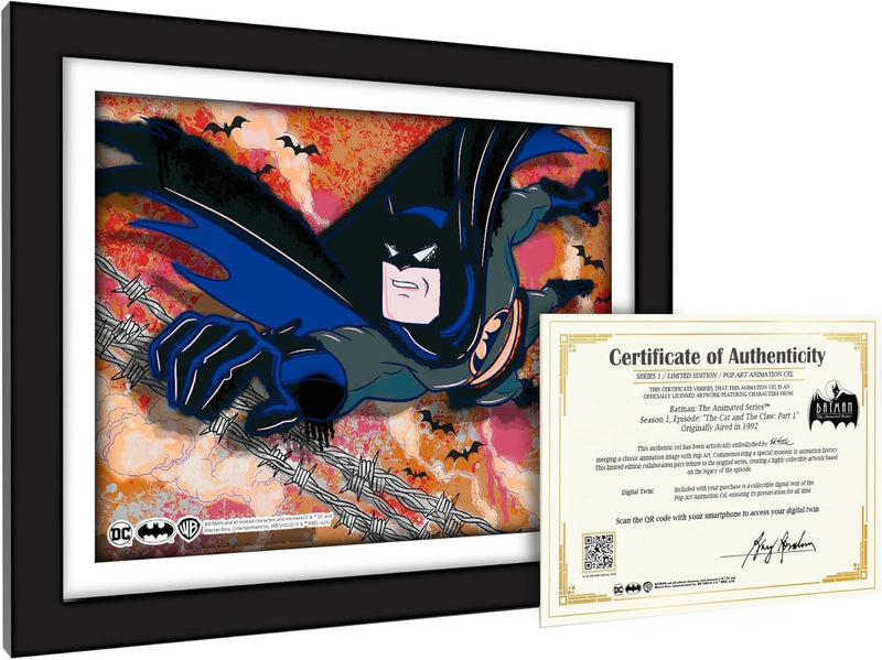 Pop Art: Batman: The Animated Series Animation Cel Scene - Batman Falling Memorabilia DC Collectibles