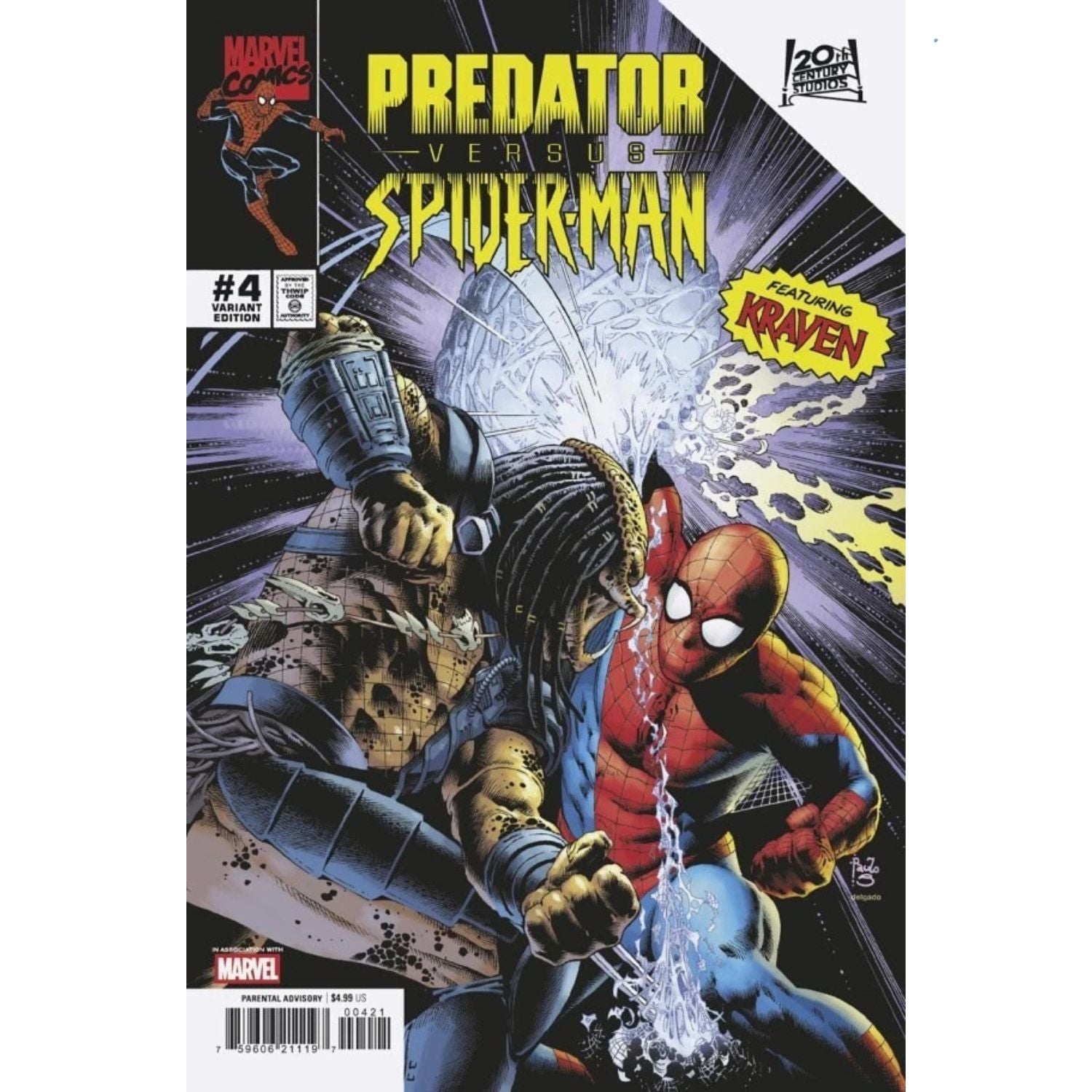 Predator Vs. Spider-Man: #4 [Paulo Siqueira CVR B] 2025 Comics Marvel Comics