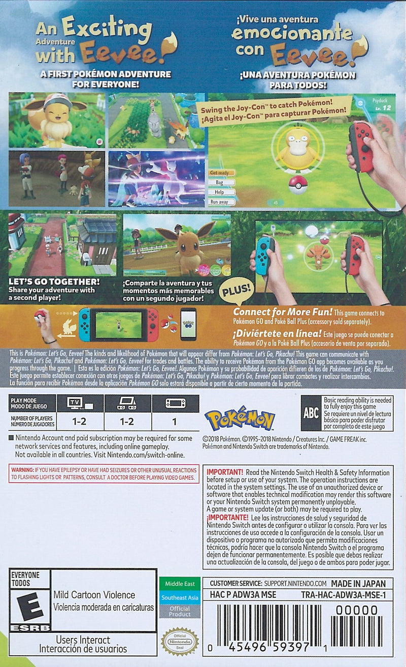 Pokémon: Let's Go, Eevee! [Nintendo Switch] Nintendo Switch Video Game Nintendo