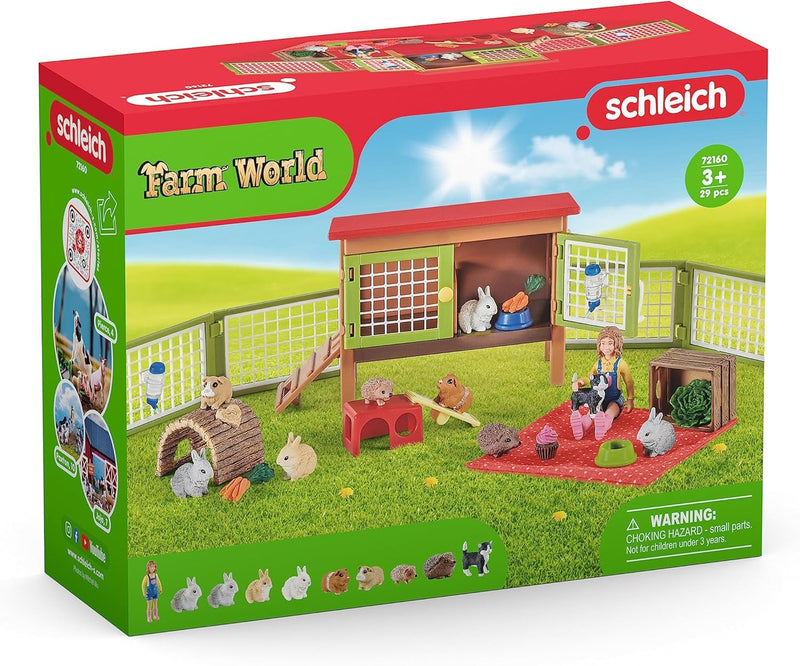 Schleich Farm World: Little Pets Pen & Picnic Playset - 26-Piece Set #72160 Toys & Games Schleich
