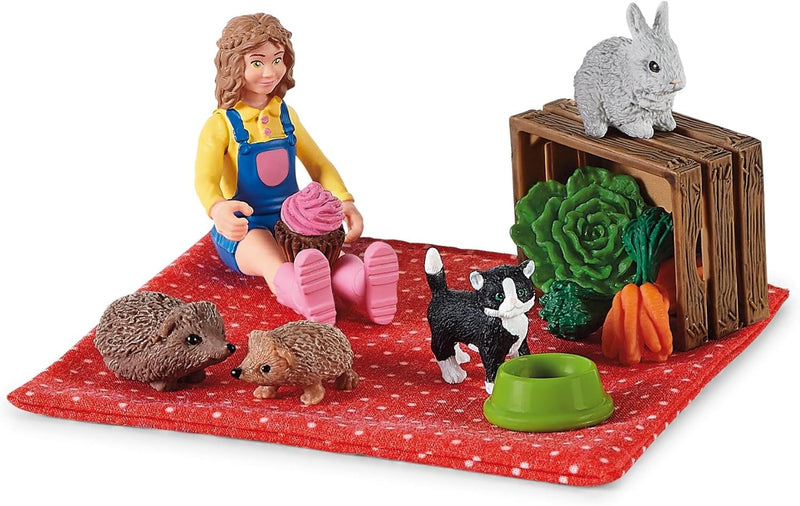 Schleich Farm World: Little Pets Pen & Picnic Playset - 26-Piece Set #72160 Toys & Games Schleich