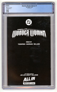Absolute Wonder Woman: #1 [Jim Lee CGC 9.8 - 1:100] 2024 Comics DC Comics