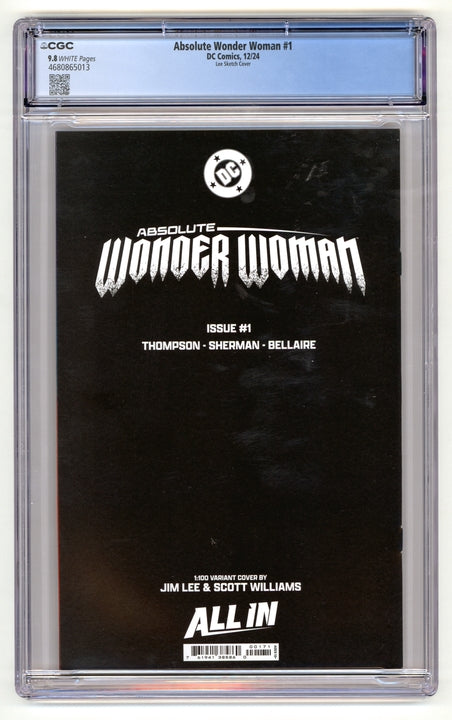 Absolute Wonder Woman: #1 [Jim Lee CGC 9.8 - 1:100] 2024 Comics DC Comics