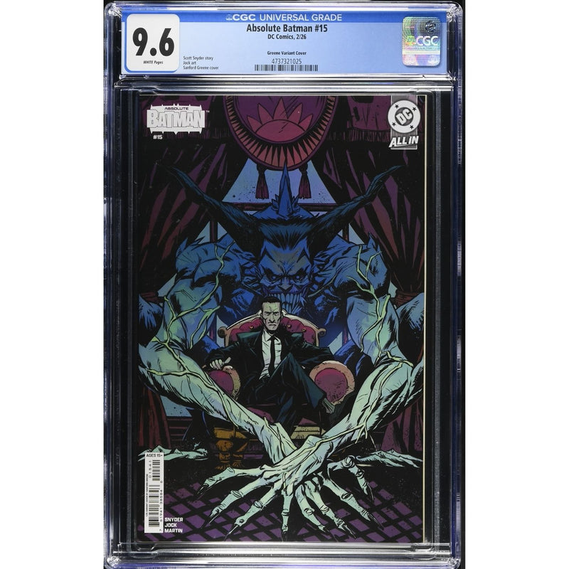 Absolute Batman: #15 [Sanford Greene CGC 9.6 CVR E - 1:25] 2025 Comics DC Comics