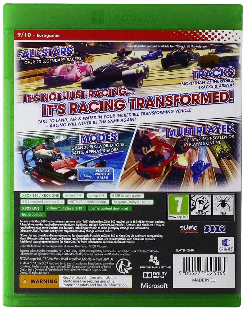 Sonic: All Stars Racing Transformed [Xbox One] Xbox One Video Game SEGA   
