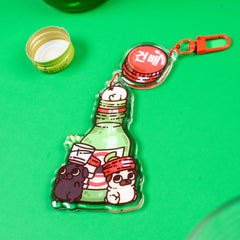 Soju Shot Mini Puglies Acrylic Keychain Accessory Puglie Mart