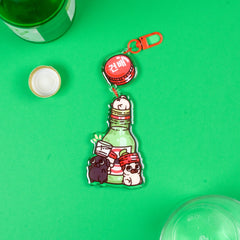 Soju Shot Mini Puglies Acrylic Keychain Accessory Puglie Mart