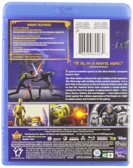 Star Wars Rebels: Season 1 [Blu-Ray] Blu-Ray Box Set / Series Disney   