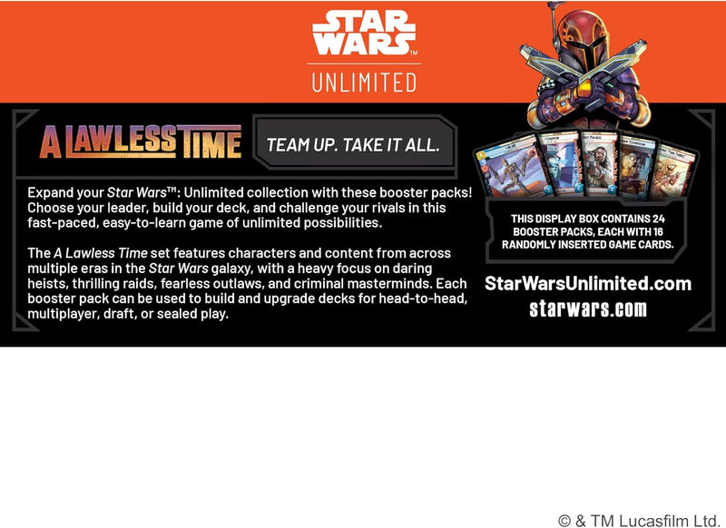Star Wars Unlimited TCG: A Lawless Time Booster Box (24 Packs) Card Game Fantasy Flight Games