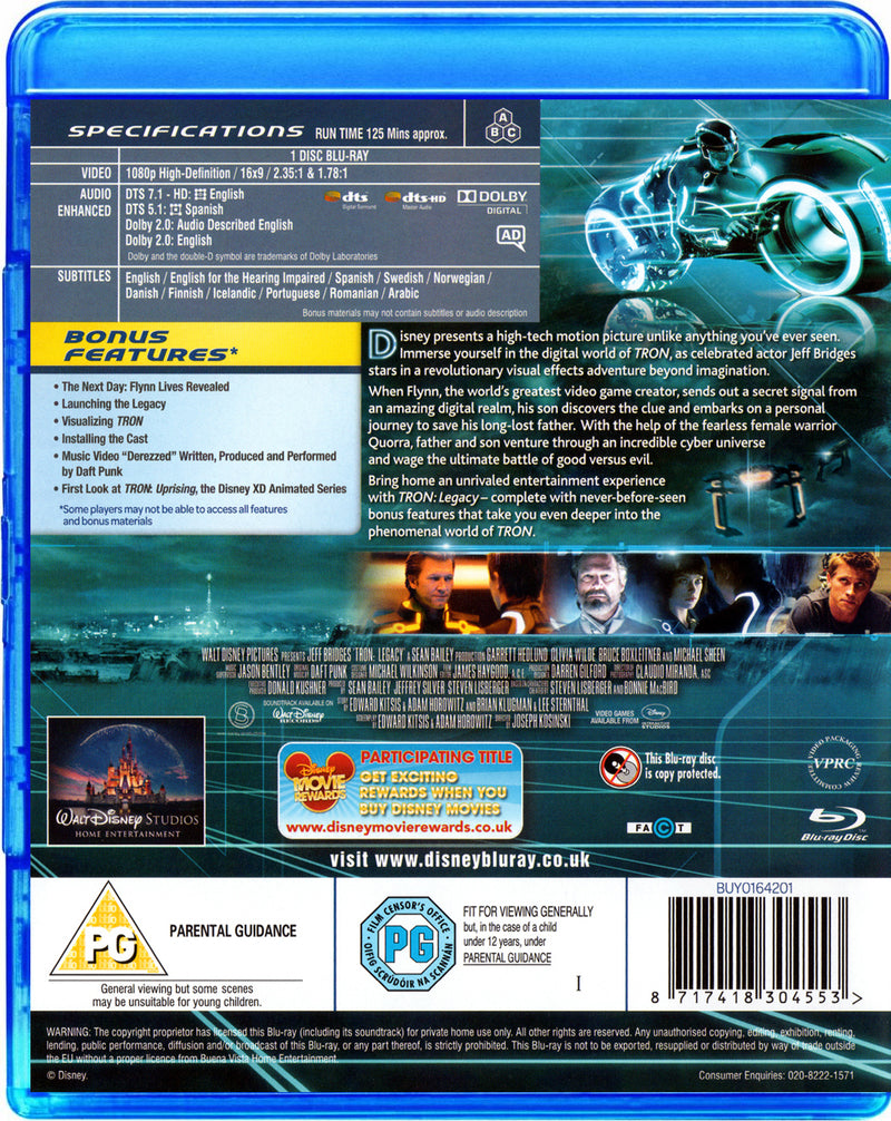 TRON Legacy [Blu-Ray] Blu-Ray Movie Disney   