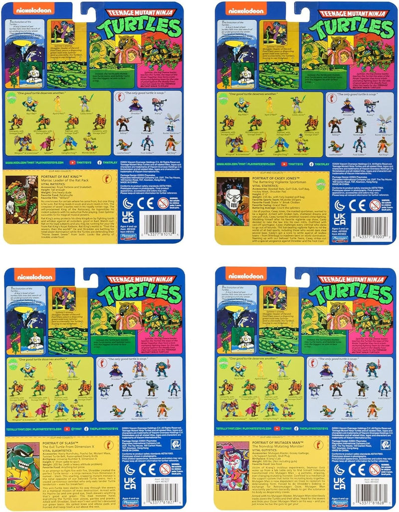 Teenage Mutant Ninja Turtles: Classic Mutant Figures - 4 Pack [Casey Jones, Rat King, Slash, Mutagen Man] Toys & Games Playmates