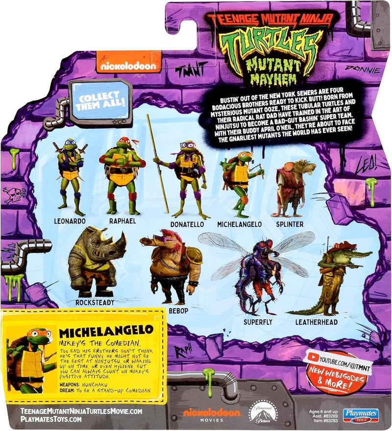 Teenage Mutant Ninja Turtles: Mutant Mayhem Michelangelo - 4.5" Figure Toys & Games Playmates