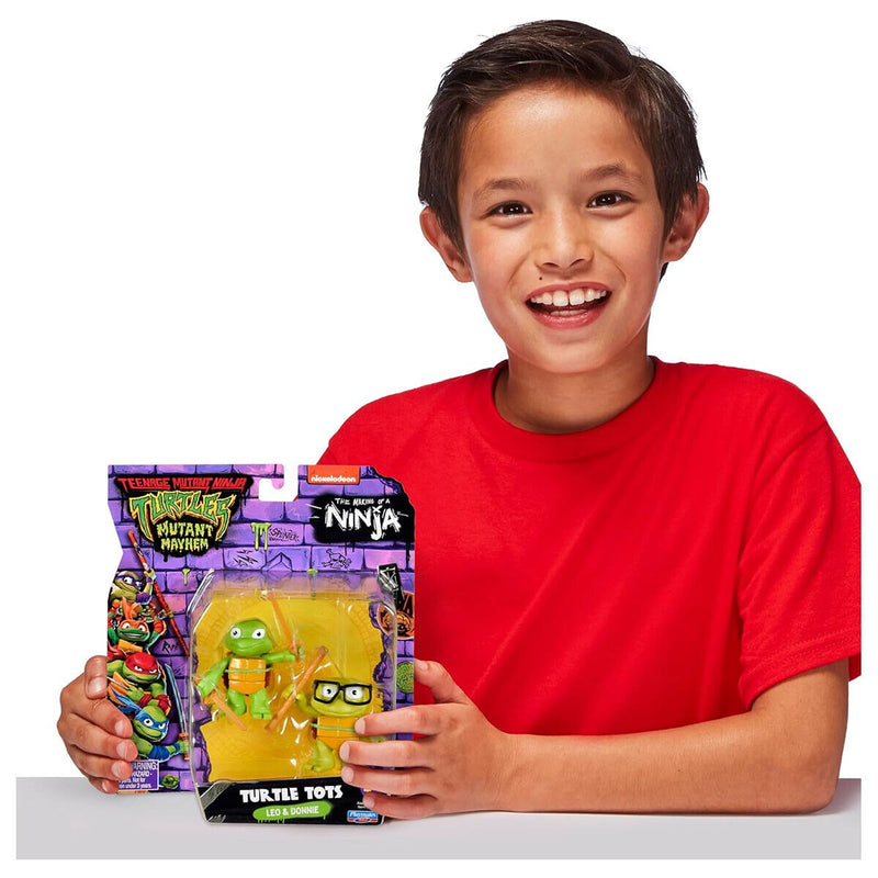 Teenage Mutant Ninja Turtles: Mutant Mayhem: Turtle Tots - Leo/Don Figures Toys & Games Playmates