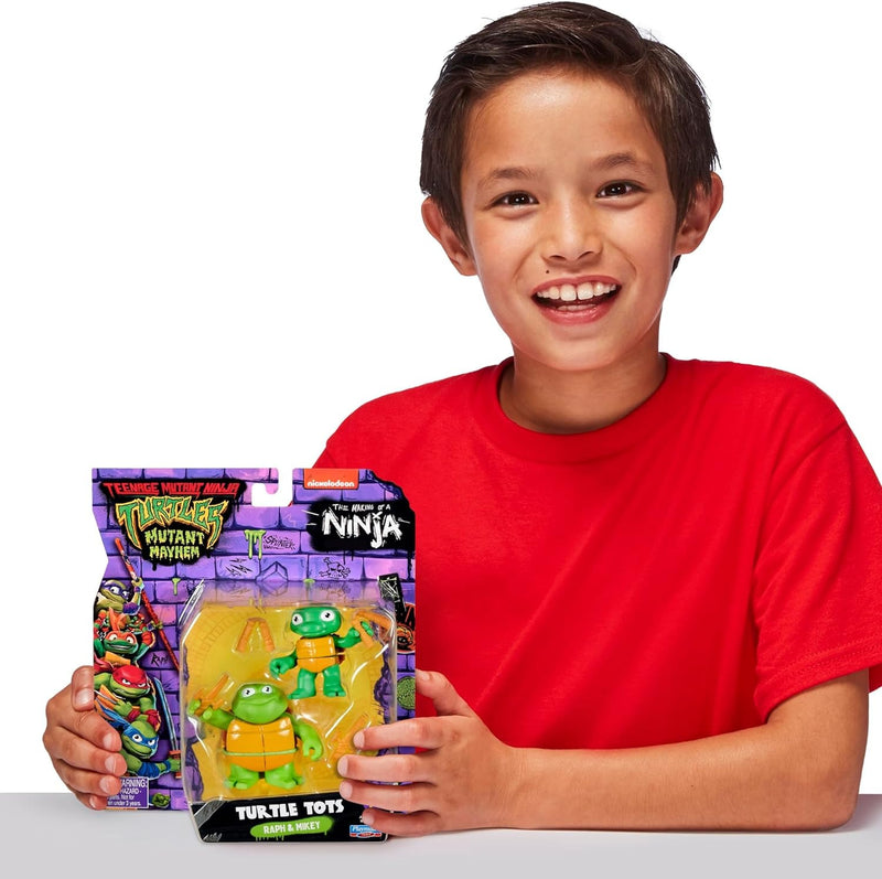 Teenage Mutant Ninja Turtles: Mutant Mayhem: Turtle Tots - Raph/Mike Figures Toys & Games Playmates