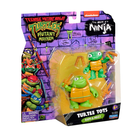 Teenage Mutant Ninja Turtles: Mutant Mayhem: Turtle Tots - Raph/Mike Figures Toys & Games Playmates