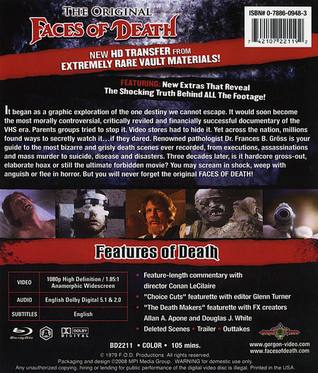 The Original Faces of Death: 30th Anniversary Edition [Blu-Ray] Blu-Ray Movie Gorgon Video