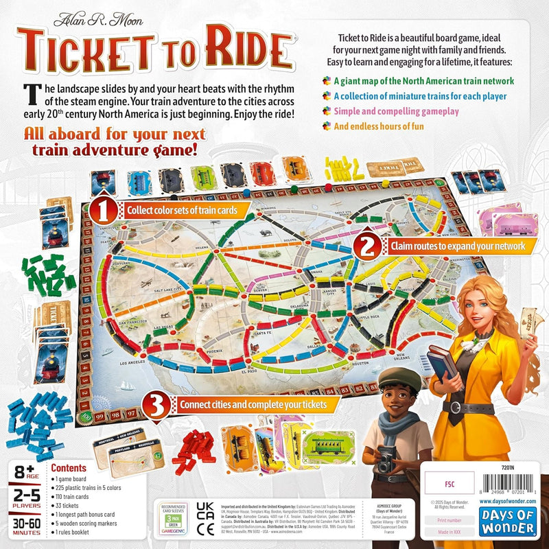Ticket to Ride 2025 Refresh [Board Game, 2-5 Players] Board Game Asmodee