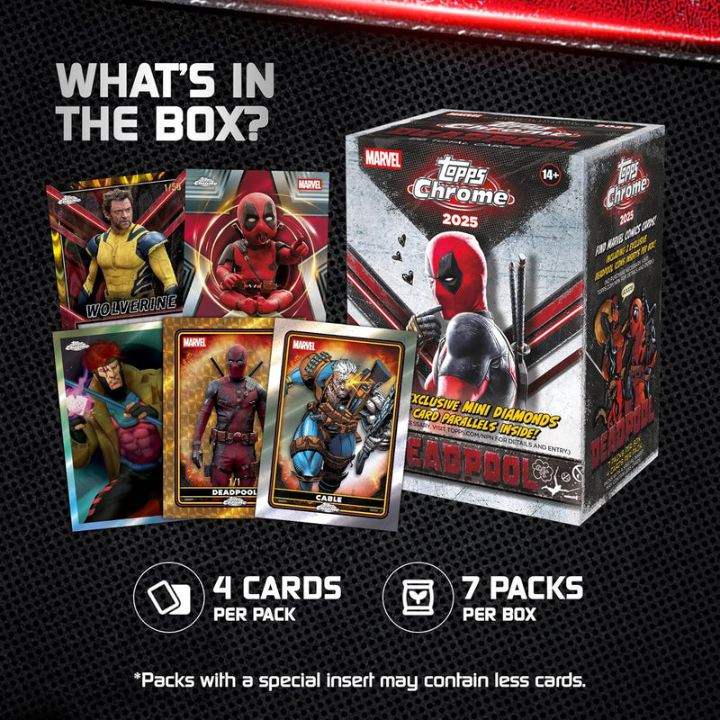 Topps Chrome: Deadpool Blaster Box (7 Packs) Trading Cards Topps