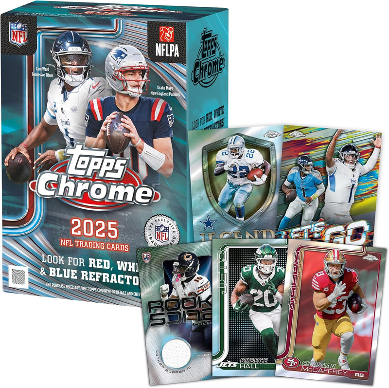 2025 Topps Chrome NFL - Blaster Box (28 Cards) Sports Cards Topps
