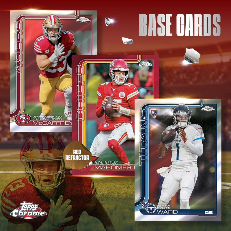 2025 Topps Chrome NFL - Blaster Box (28 Cards) Sports Cards Topps