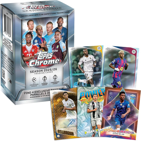 2025-26 Topps Chrome UEFA Club Competitions - Blaster Box (7 Packs) Sports Cards Topps