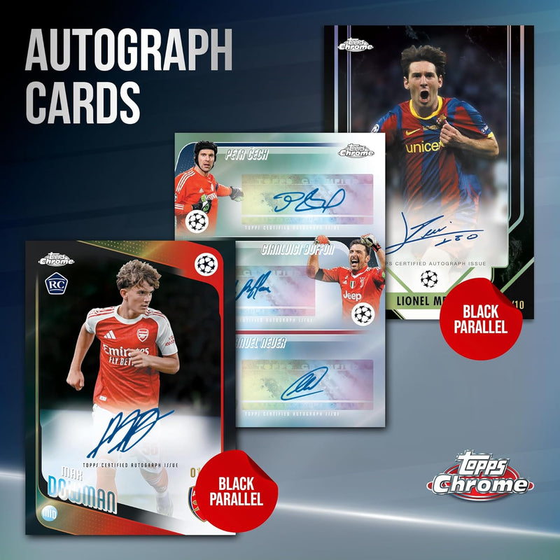 2025-26 Topps Chrome UEFA Club Competitions - Mega Box (7 Packs) Sports Cards Topps