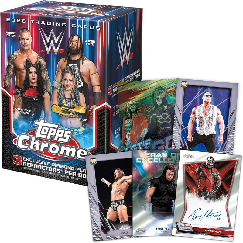 2026 Topps Chrome WWE - Blaster Value Box (28 Cards) Sports Cards Topps