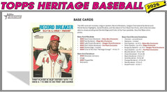 Topps: Heritage Baseball 2026 Fat Pack (20 Cards) Sports Cards Topps