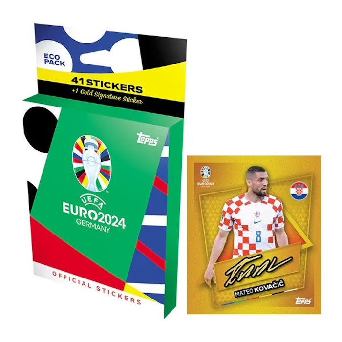 Topps Match Attix Euros 2024 Sticker Eco Pack - 41 Stickers [Toys] Toys & Games Topps   