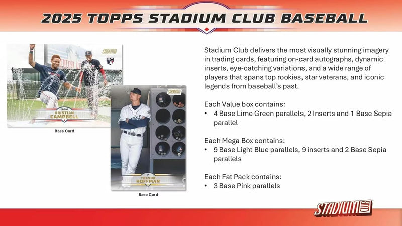 Topps: MLB 2025 Stadium Club Baseball Blaster Box  (8 packs)