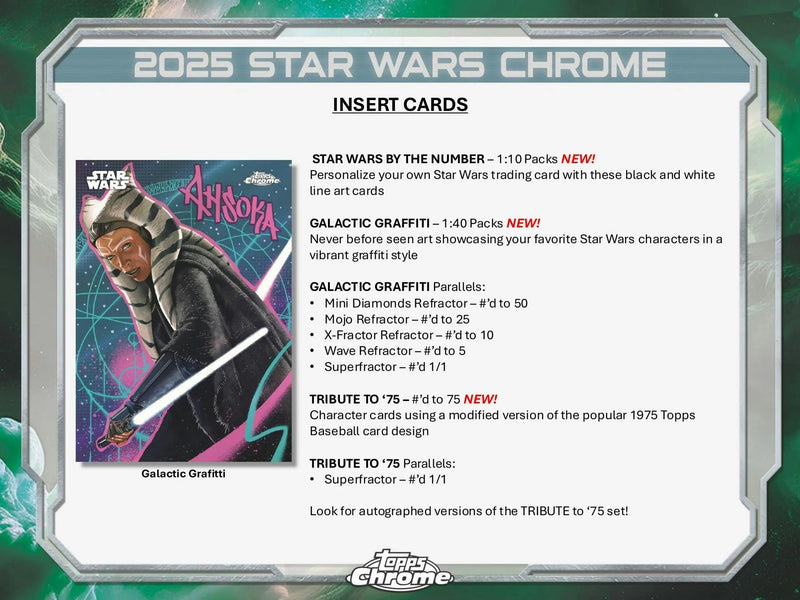 Topps Chrome Star Wars 2025: Blaster Box - 8 Packs Trading Cards Topps