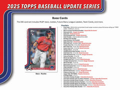 Topps 2025 Baseball Update Series Hanger Box Sports Cards Topps