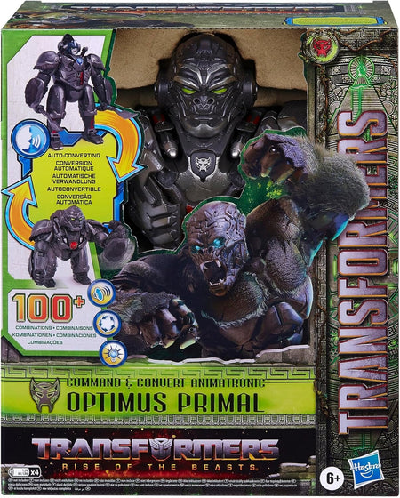 Transformers Rise of the Beasts: Command and Convert Optimus Primal Toys & Games Hasbro