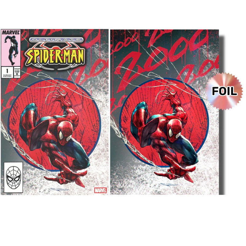 Ultimate Spider-Man: #1 [Ivan Tao Virgin Foil & Trade Combo Shopville Exclusive Todd McFarlane Homage] 2025 Comics Marvel Comics