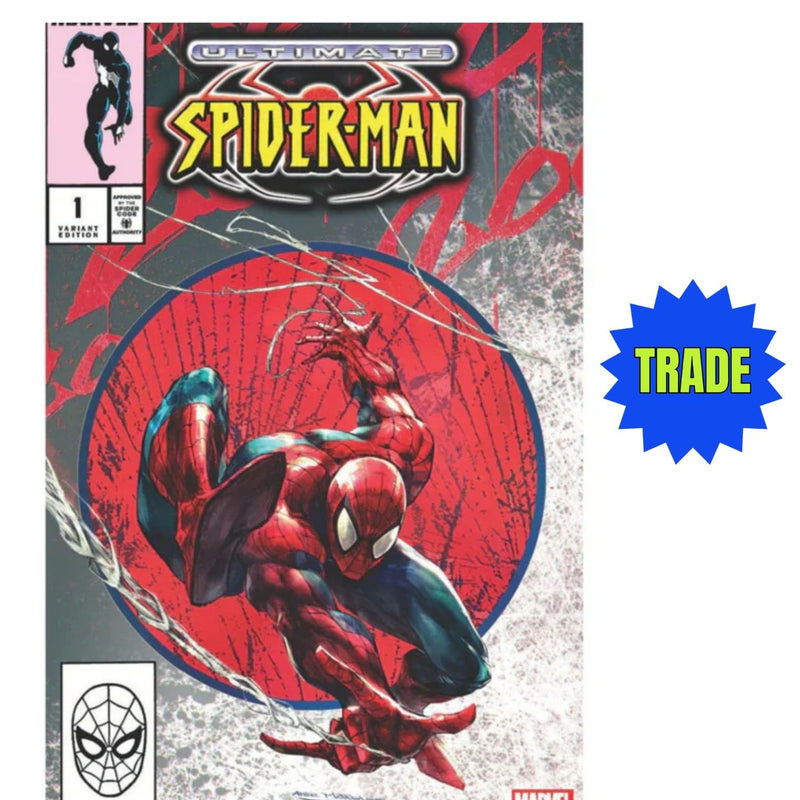 Ultimate Spider-Man: #1 [Ivan Tao Virgin Foil & Trade Combo Shopville Exclusive Todd McFarlane Homage] 2025 Comics Marvel Comics