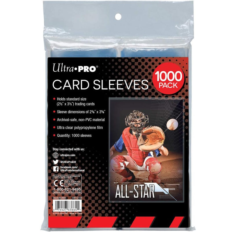 Ultra Pro: Clear Card Soft Sleeve 2.5" x 3.5"  1000ct (Penny Sleeve)