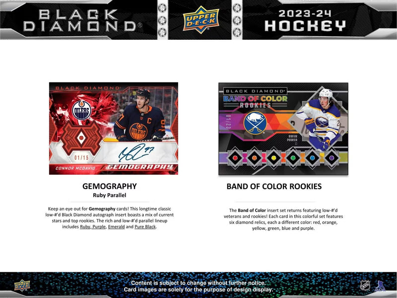 Upper Deck: 2023-24 Black Diamond Hockey Hobby Box Sporting Goods Upper Deck