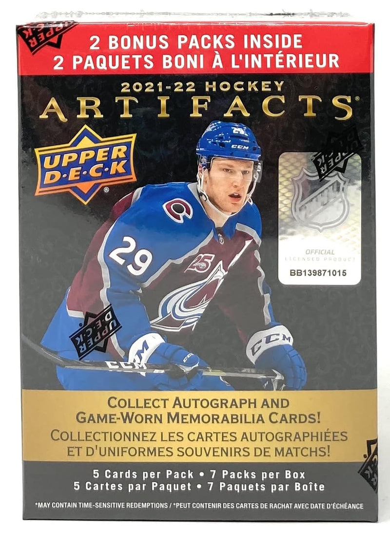 Upper Deck 2021-22: Artifacts Blaster Box - 7 Packs Sports Cards Upper Deck