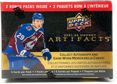 Upper Deck 2021-22: Artifacts Blaster Box - 7 Packs Sports Cards Upper Deck