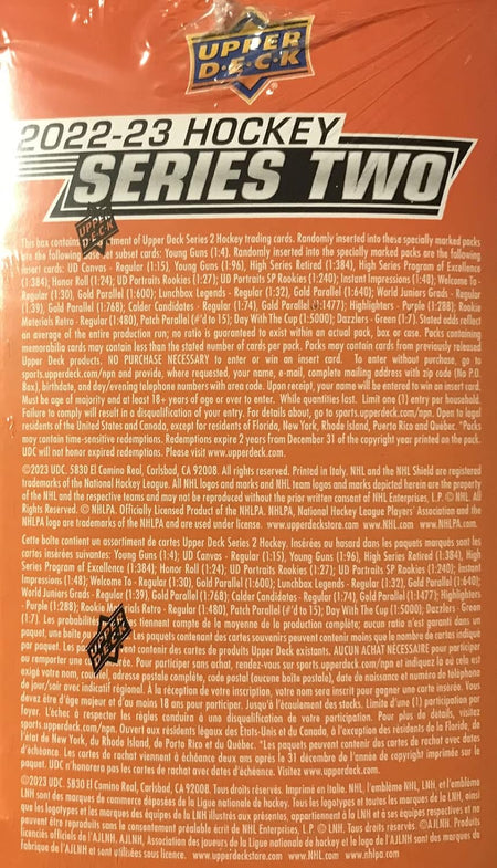 2022-23 Upper Deck Series 2 Hockey - Blaster Box (56 Cards) Sports Cards Upper Deck