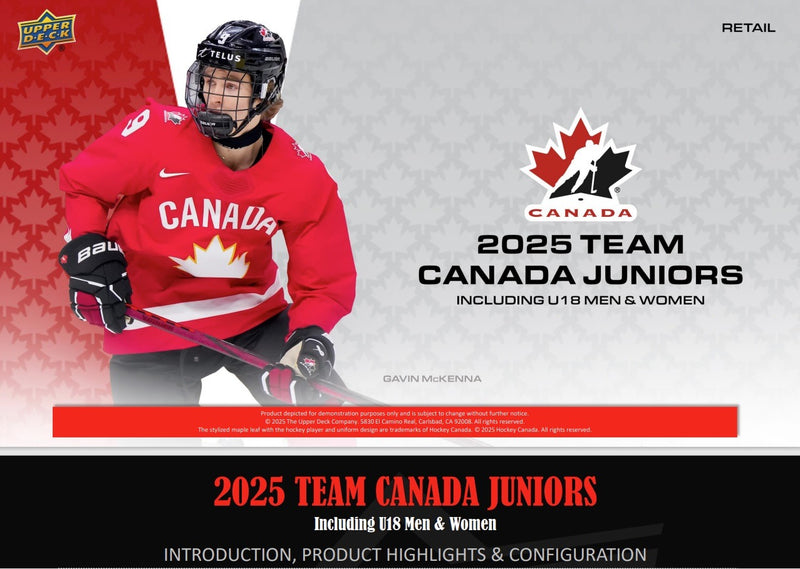 Upper Deck: 2025 Team Canada Juniors Hockey Blaster Box (6 packs) Sports Cards Upper Deck