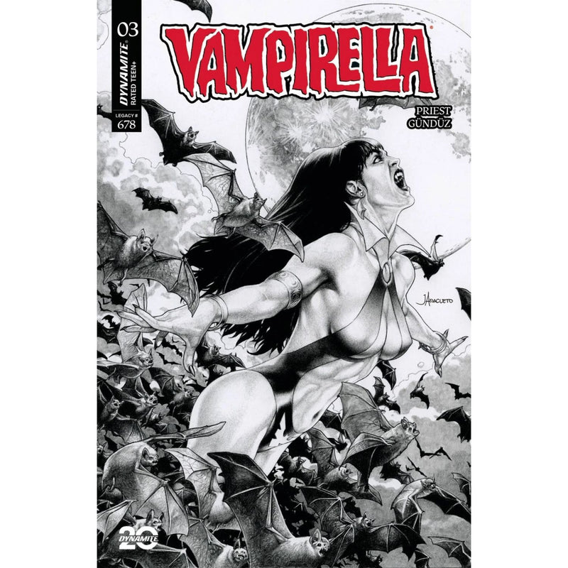 Vampirella: #3 [Jay Anacleto CVR O Black & White - 1:10] 2025 Comics Dynamite Entertainment