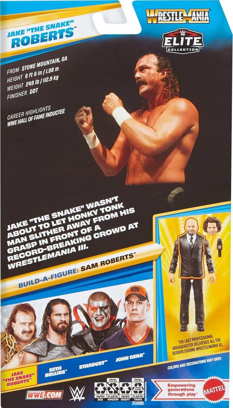 WWE Elite Collection: Wrestle Mania - Jake The Snake Roberts - BAF Sam Roberts Toys & Games Mattel