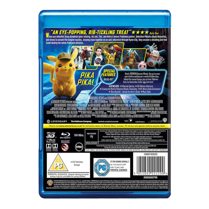 Detective Pikachu [Blu-Ray] Blu-Ray Movie Warner Brothers   