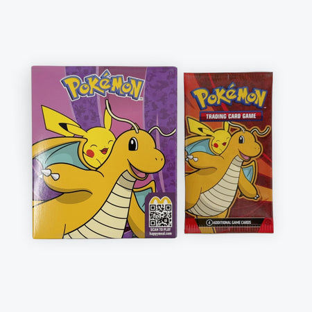 Pokemon x McDonald's Happy Meal Toy 2025 - Pikachu and Dragonite Sticker Activity Sheet and Booster Pack