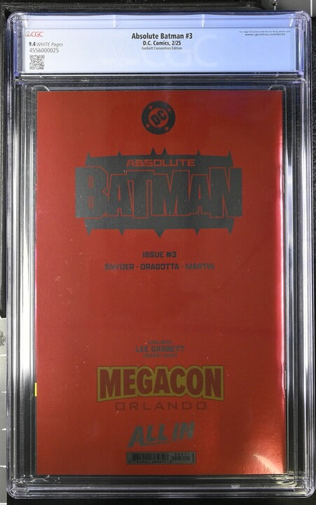 Absolute Batman: #3 Lee Garbett MegaCon Foil [CGC 9.4] 2024 Comics DC Comics