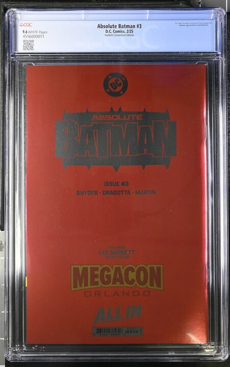 Absolute Batman: #3 Lee Garbett MegaCon Foil [CGC 9.6] 2024 Comics DC Comics